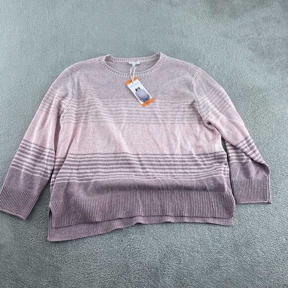 Ella Moss Womens Pink & Purple Gradient Stripe Sweater XXL Cotton Blend NWT 2047 - Picture 1 of 8